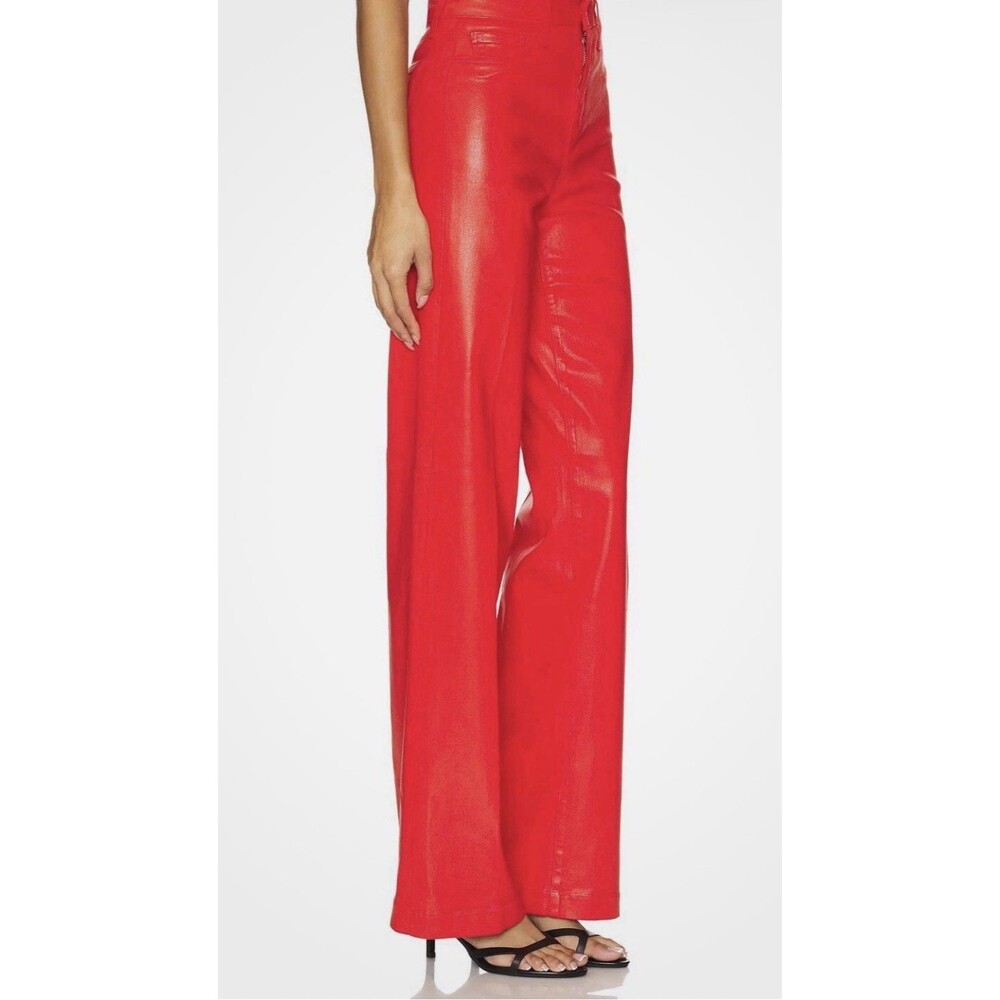 L’AGENCE Red Coated High Rise Wide Leg‎ Jeans NWT. Sz 27 - Picture 7 of 14